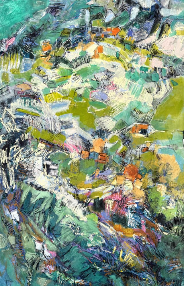 Vibrant Mountain Village by Dorothy Fagan — canvas wall art