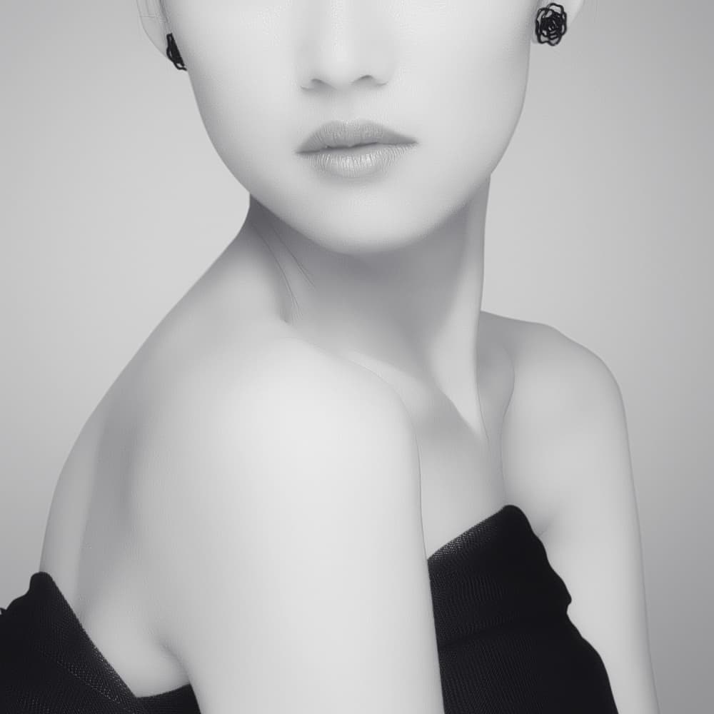 Bare Shoulder Elegance by azalaka — canvas wall art