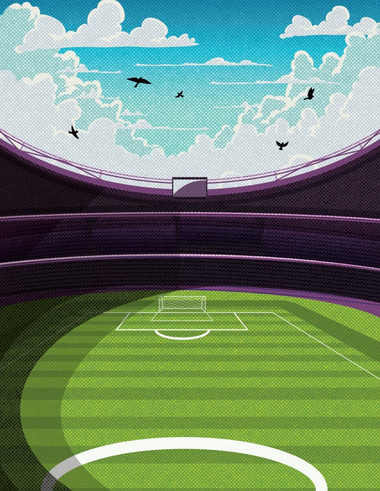 Vibrant Soccer Stadium by Nicholas — canvas wall art