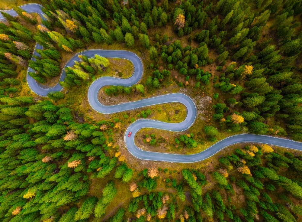 Winding Autumn Mountain Road by Chuan Chen APA — canvas wall art