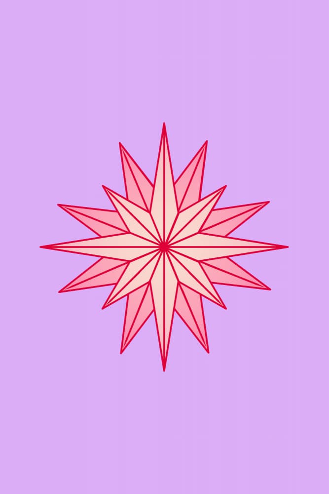 Pink Geometric Star by Karen Menzenbach — canvas wall art