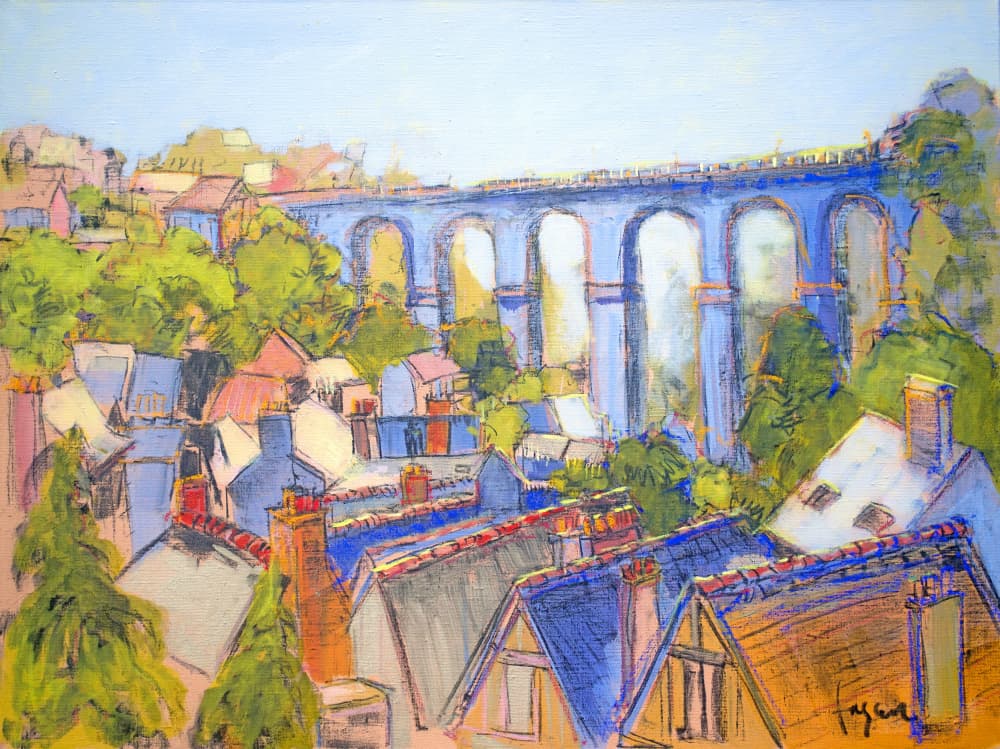 Village Rooftops by Dorothy Fagan — canvas wall art
