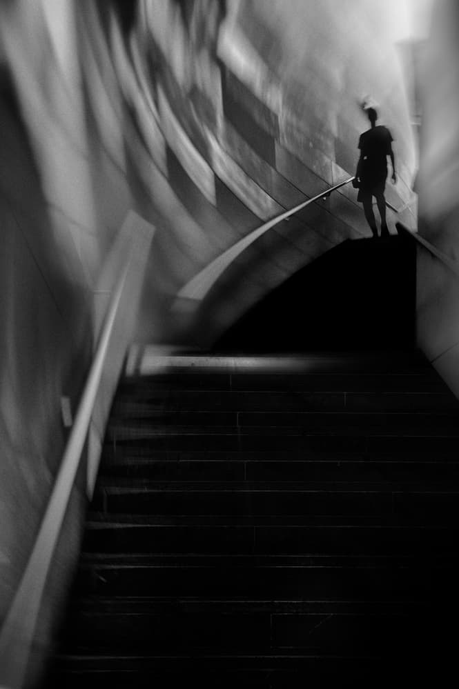Mysterious Staircase Silhouette by Eric Drigny — canvas wall art