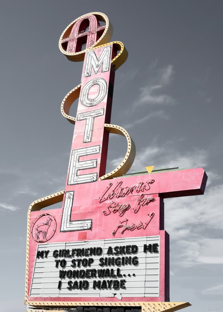 Funny Retro Motel Sign by Pictufy Studio III — canvas wall art