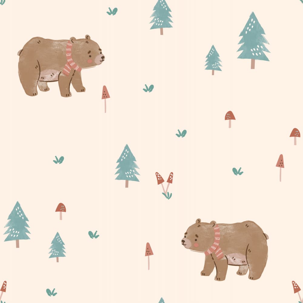 Cozy Forest Bears by Weronika Gross — canvas wall art