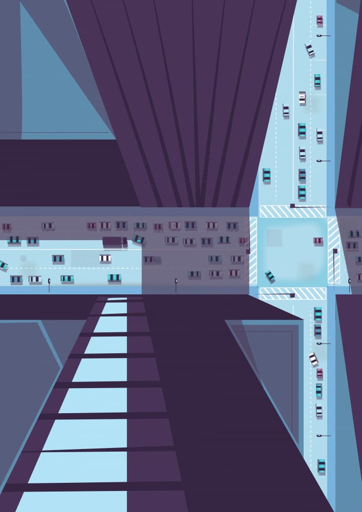 Modern City Grid by Nicholas — canvas wall art
