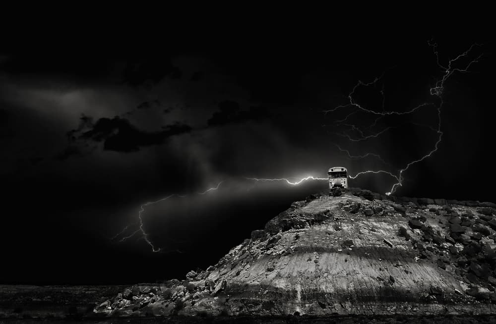 Lightning Storm Hill by Yvette Depaepe — canvas wall art