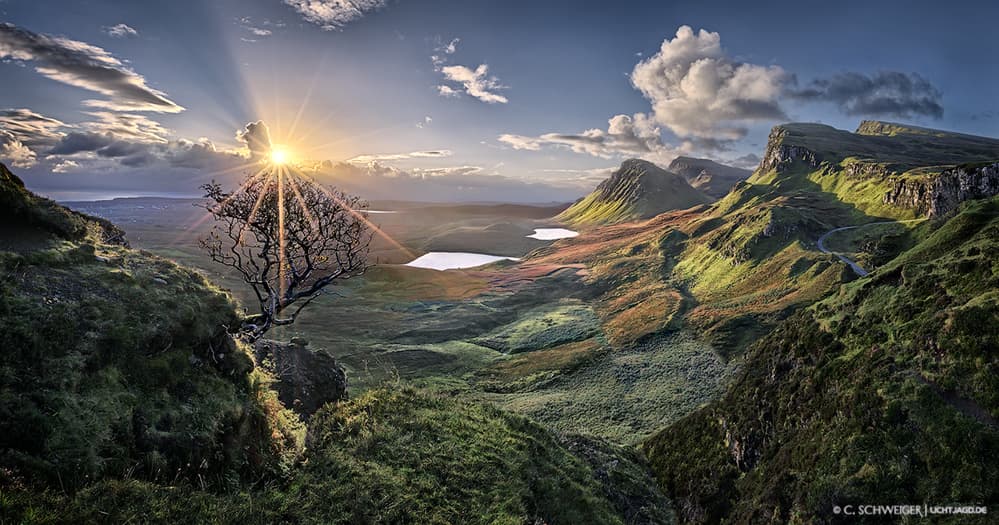 Sunburst Over Lone Tree by Christian Schweiger — canvas wall art