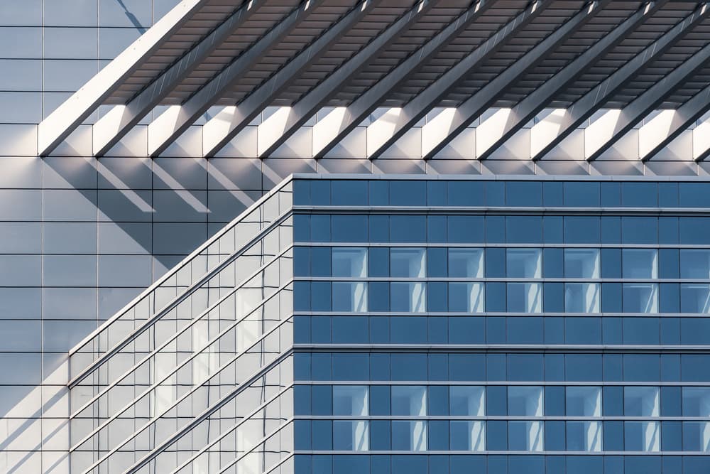 Geometric Blue Structure by Andy Bauer — canvas wall art