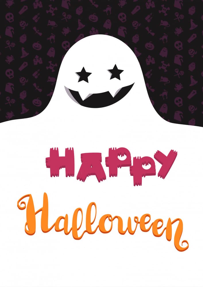 Happy Halloween Ghost by Marika Barsrsind — canvas wall art