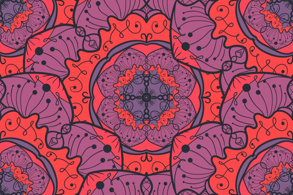 Vibrant Mandala Pattern by Marika Barsrsind — canvas wall art