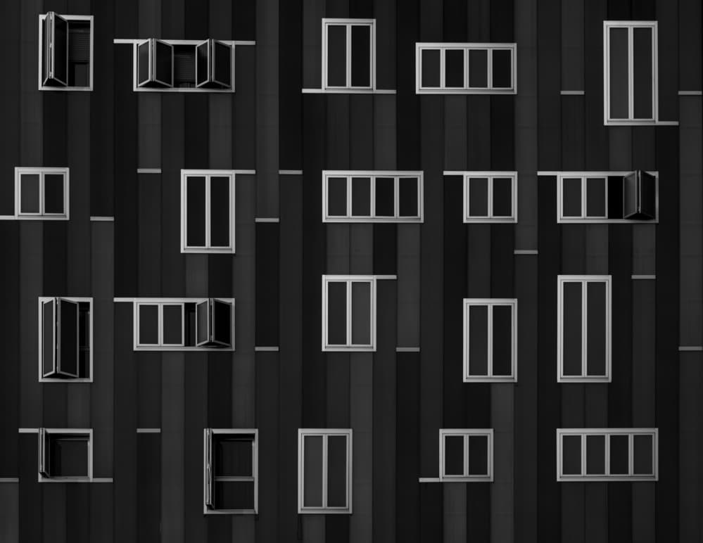 Urban Window Patterns by Rodrigo Núñez Buj — canvas wall art