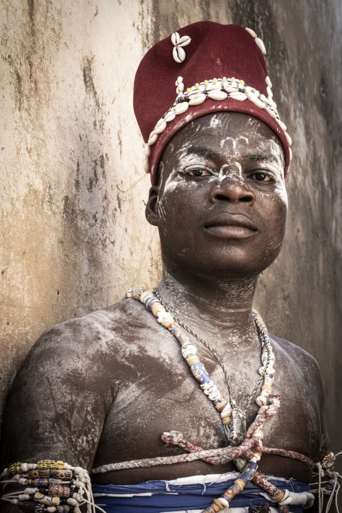 African Ceremonial Portrait by Elena Molina — canvas wall art