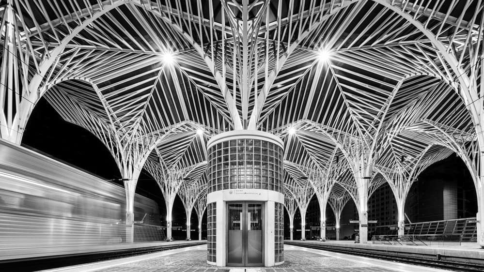 Geometric Train Station by Martin Steeb — canvas wall art