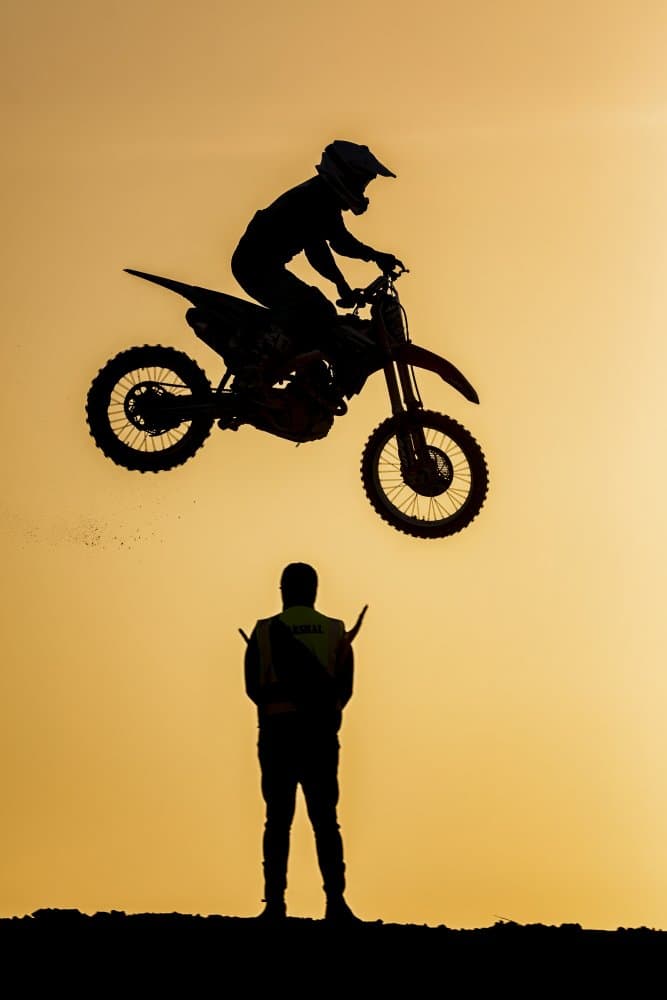 Motocross Sunset Jump by Abdelkader  Allam — canvas wall art