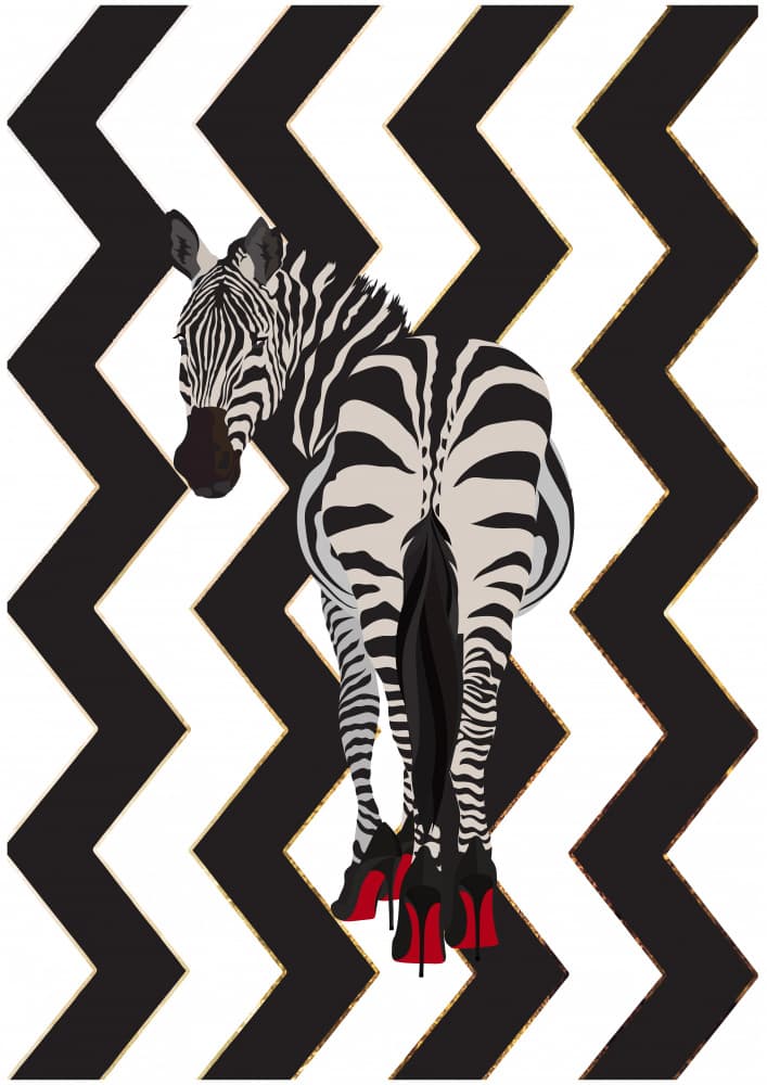 Chic Zebra Red Heels by Sarah Manovski — canvas wall art
