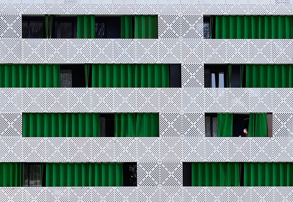 Geometric Green Windows by Izidor Gasperlin — canvas wall art