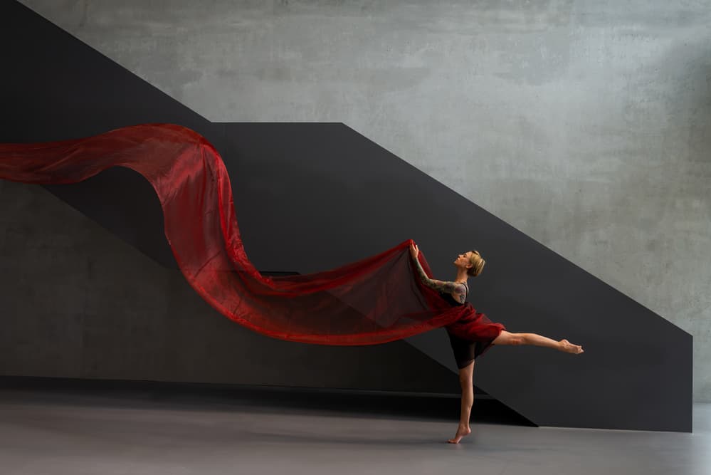 Flowing Red Dance by Bjoern Alicke — canvas wall art