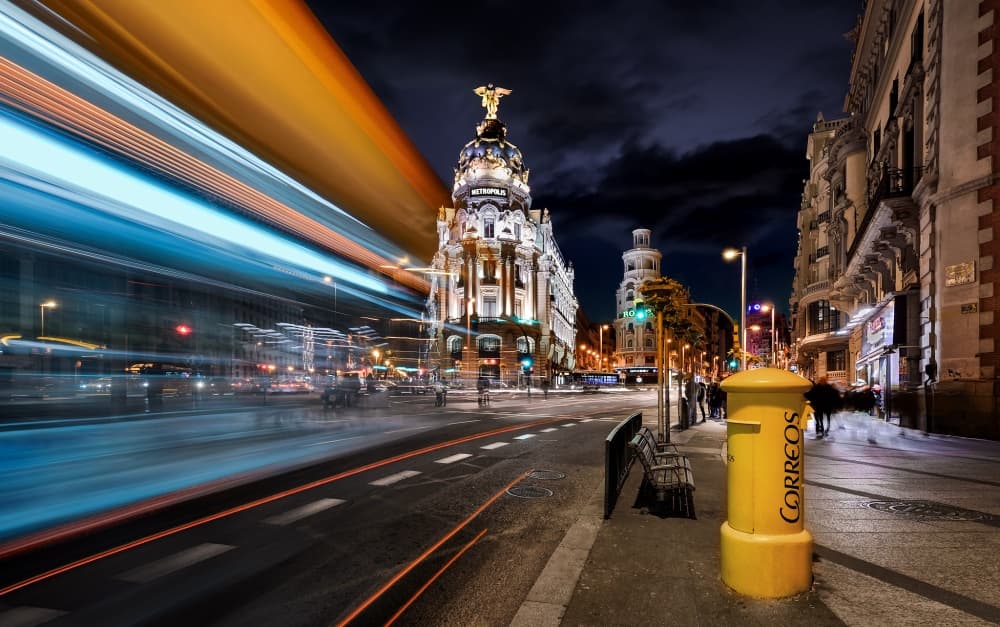 Madrid Metropolis Light Trails by Jesús M. García — canvas wall art