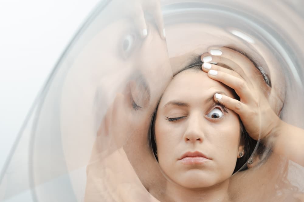 Anxious Woman Distorted Reality by Caroline Fischer — canvas wall art
