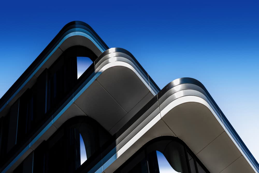 Modern Curves Blue Sky by Anita Martin AnnaPileaFotografie — canvas wall art