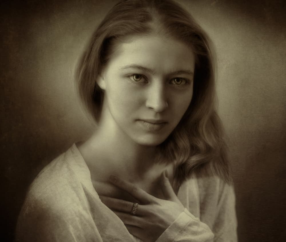 Thoughtful Young Woman by Svetlana Melik-Nubarova — canvas wall art