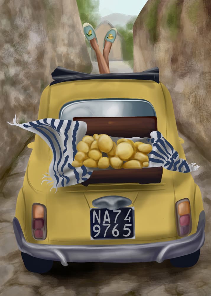 Vintage Fiat Lemon Drive