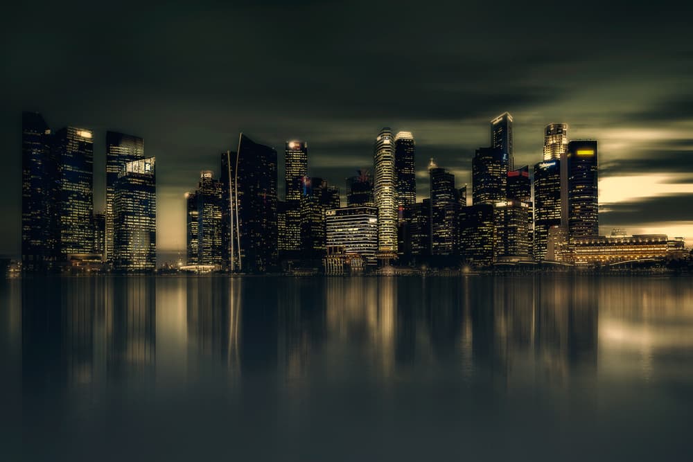 Night City Reflections by Rooswandy Juniawan — canvas wall art