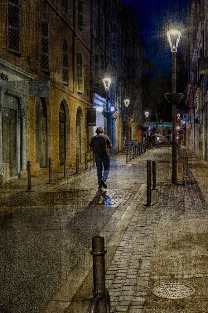 Urban Night Solitude by Isabelle DUPONT — canvas wall art