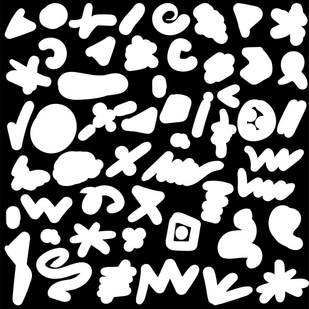 Abstract Doodle Shapes by Marika Barsrsind — canvas wall art
