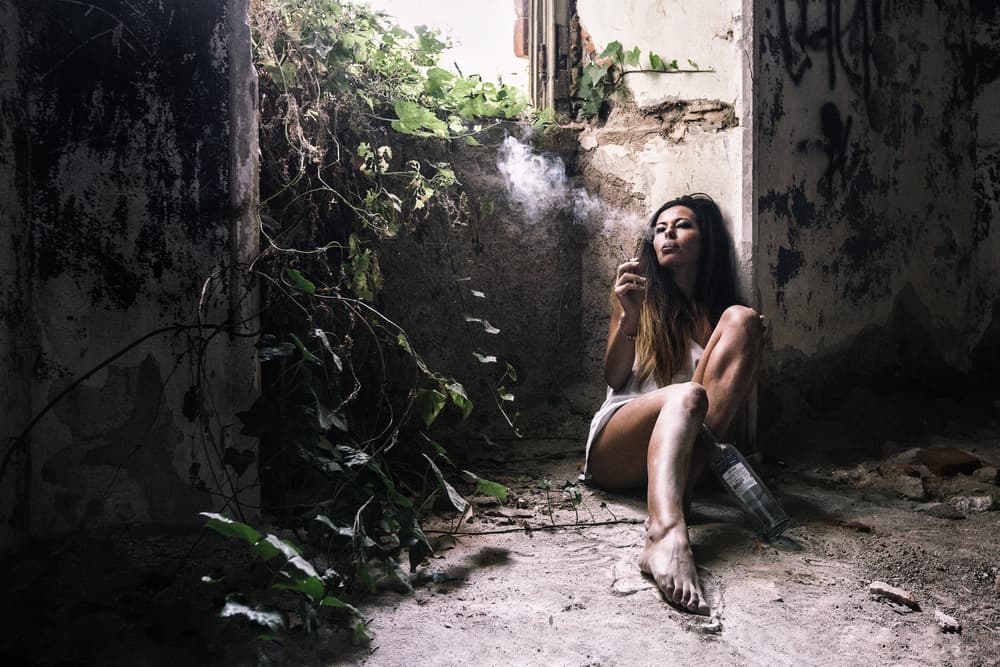Smoking In Urban Decay by Marco Redaelli — canvas wall art