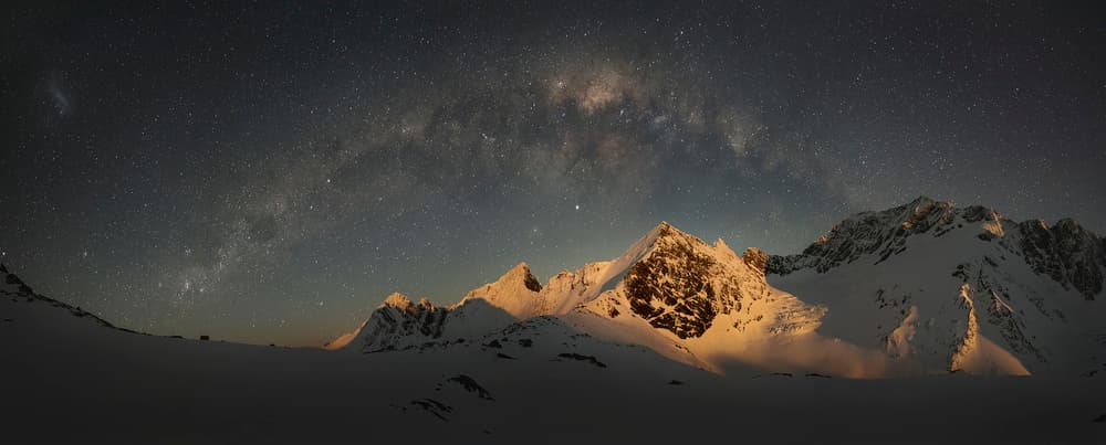 Milky Way Mountain Glow by Yan Zhang — canvas wall art