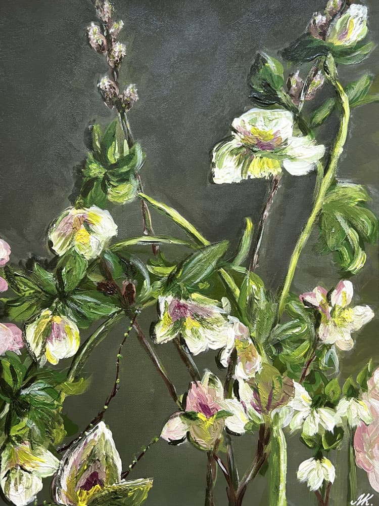 Graceful Winter Blooms by Marina Kozyr — canvas wall art