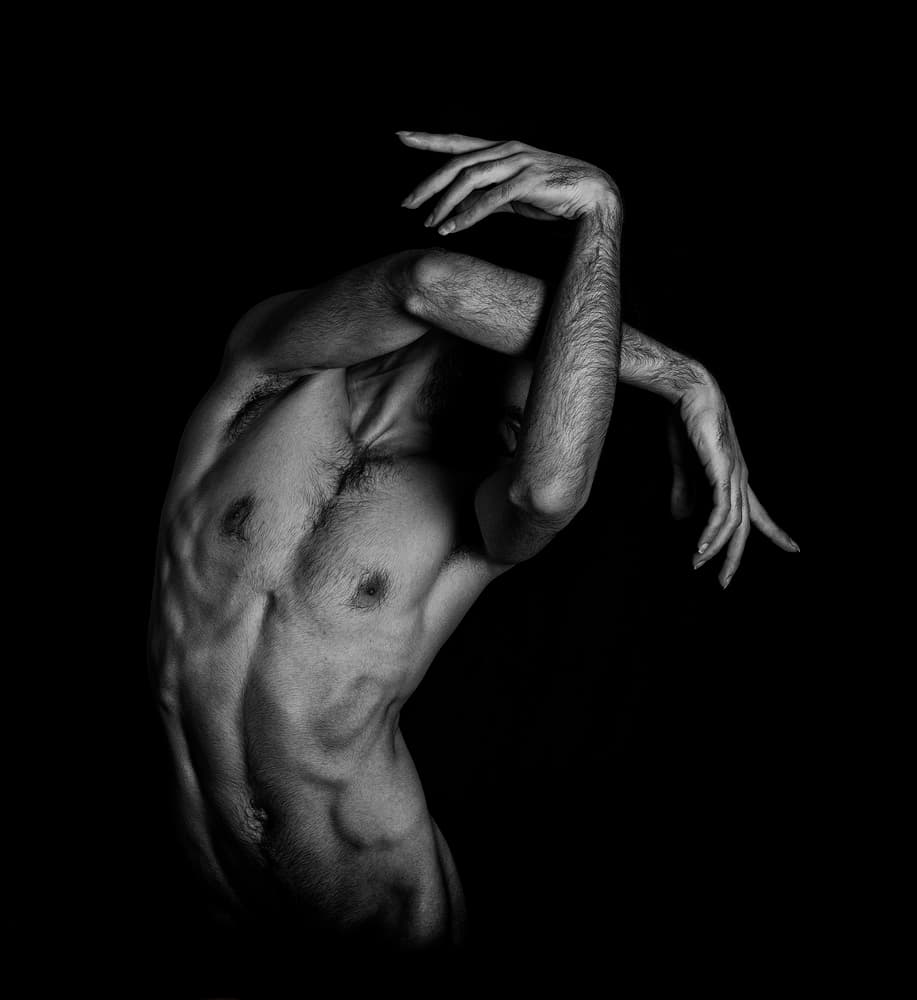 Dramatic Male Pose by Babak Haghi — canvas wall art