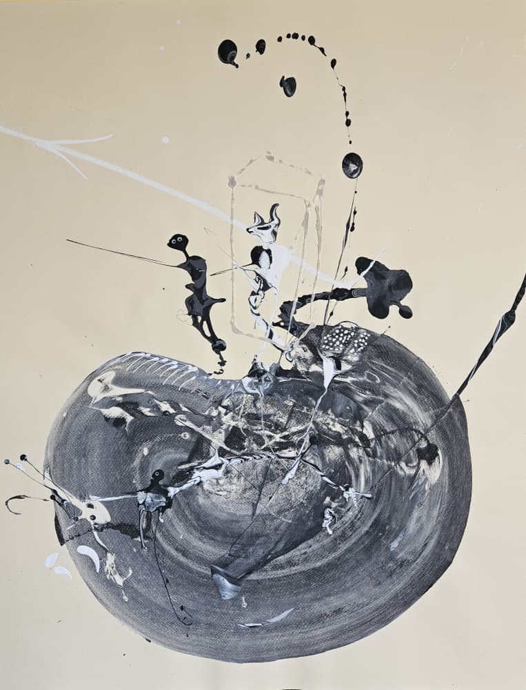 Abstract Swirl Splatter by Stefano Mazzolini — canvas wall art