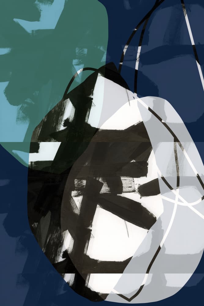 Abstract Blue Layers by cartissi — canvas wall art