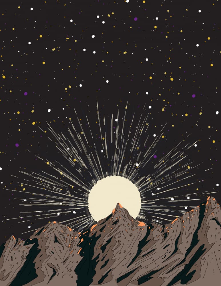 Moonlit Mountain Peaks by Nicholas — canvas wall art