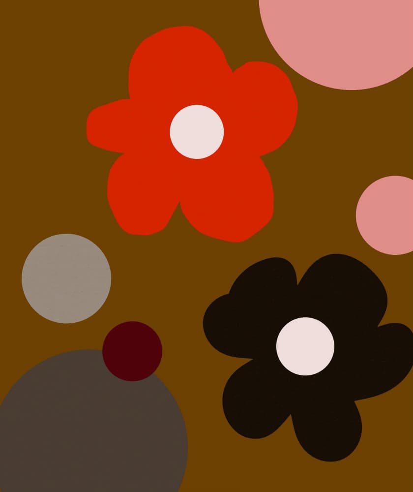 Retro Floral Circles by Josie George — canvas wall art