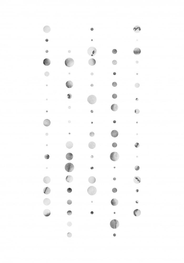 Shimmering Grey Circles by Fabiana Silveira — canvas wall art