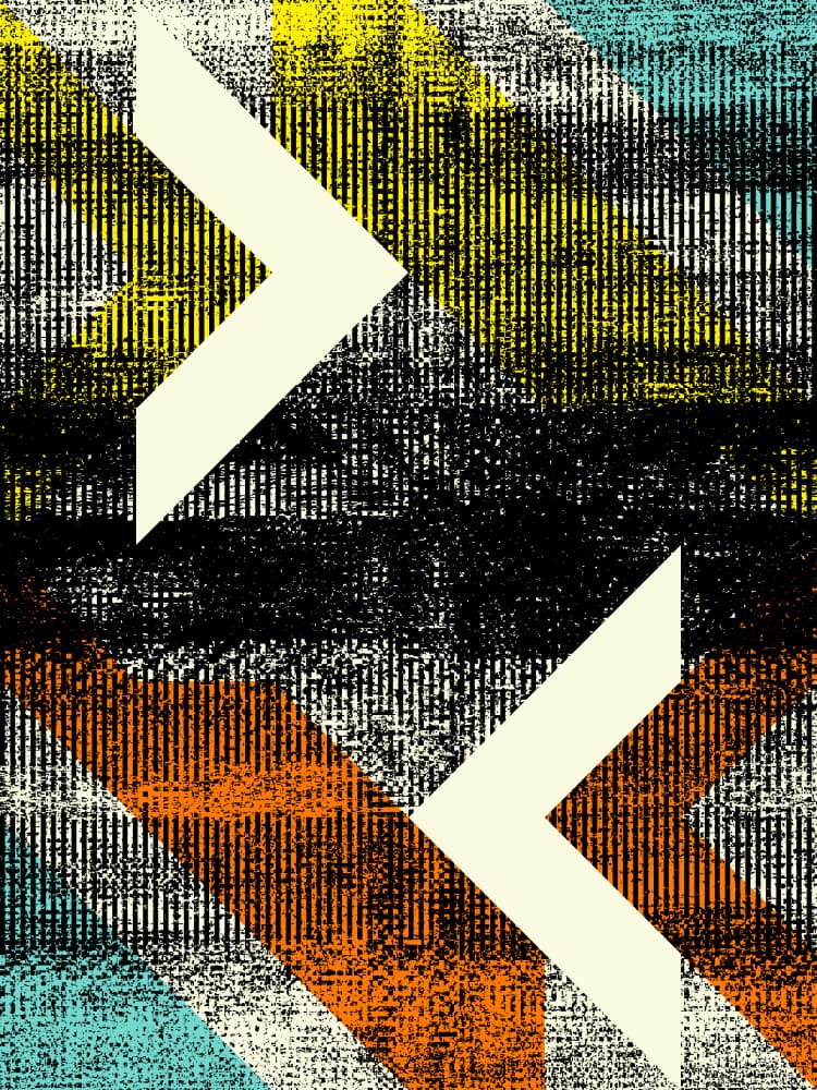 Dynamic Distressed Chevrons by Petr Strnad — canvas wall art