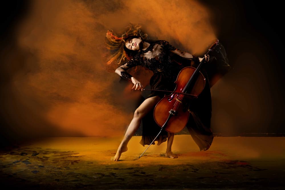Passionate Cello Dance by Agus Adriana — canvas wall art