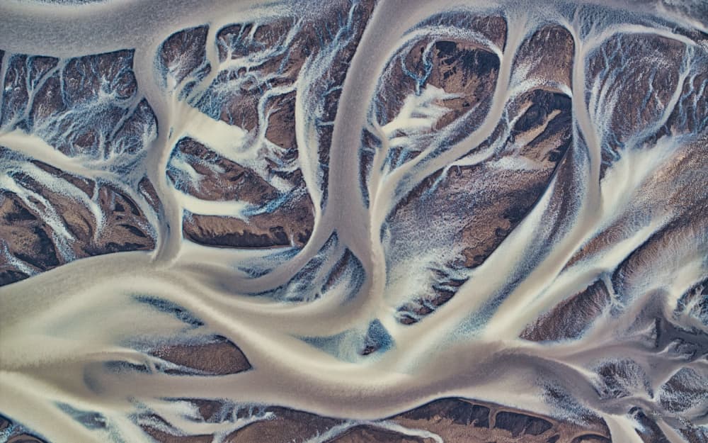 Braided River Landscape by Michael Zheng — canvas wall art
