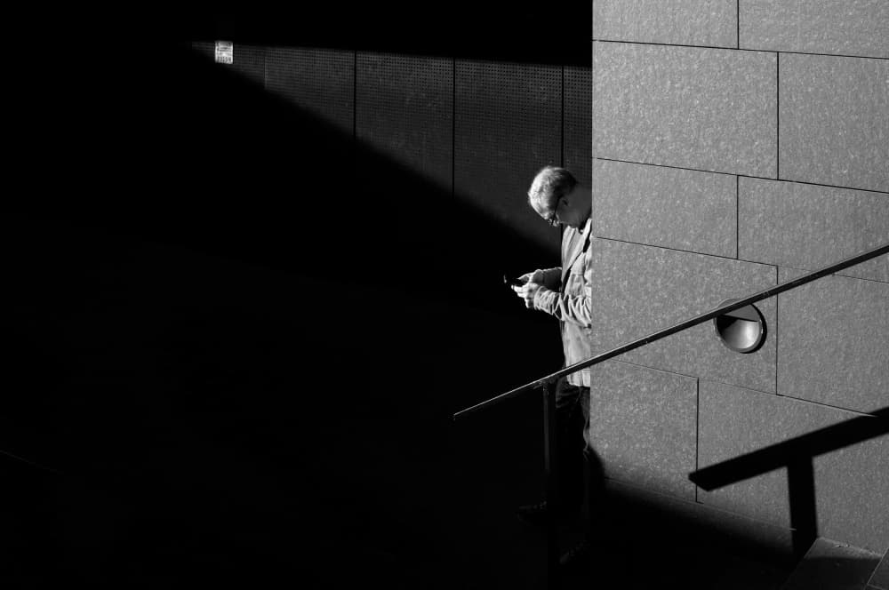 Man in Shadowed Light by Tamas Dragon — canvas wall art