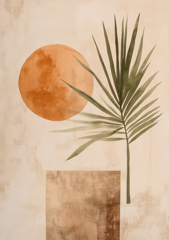 Sunset Palm Silhouette by Treechild — canvas wall art