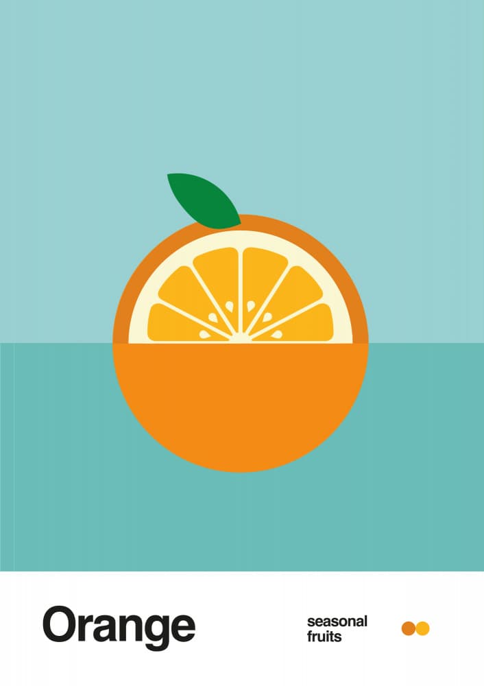 Fresh Orange Illustration by David Vineïs — canvas wall art