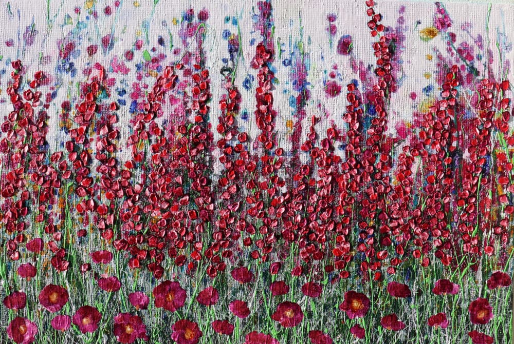 Vibrant Red Flower Field by Donatella Marraoni — canvas wall art