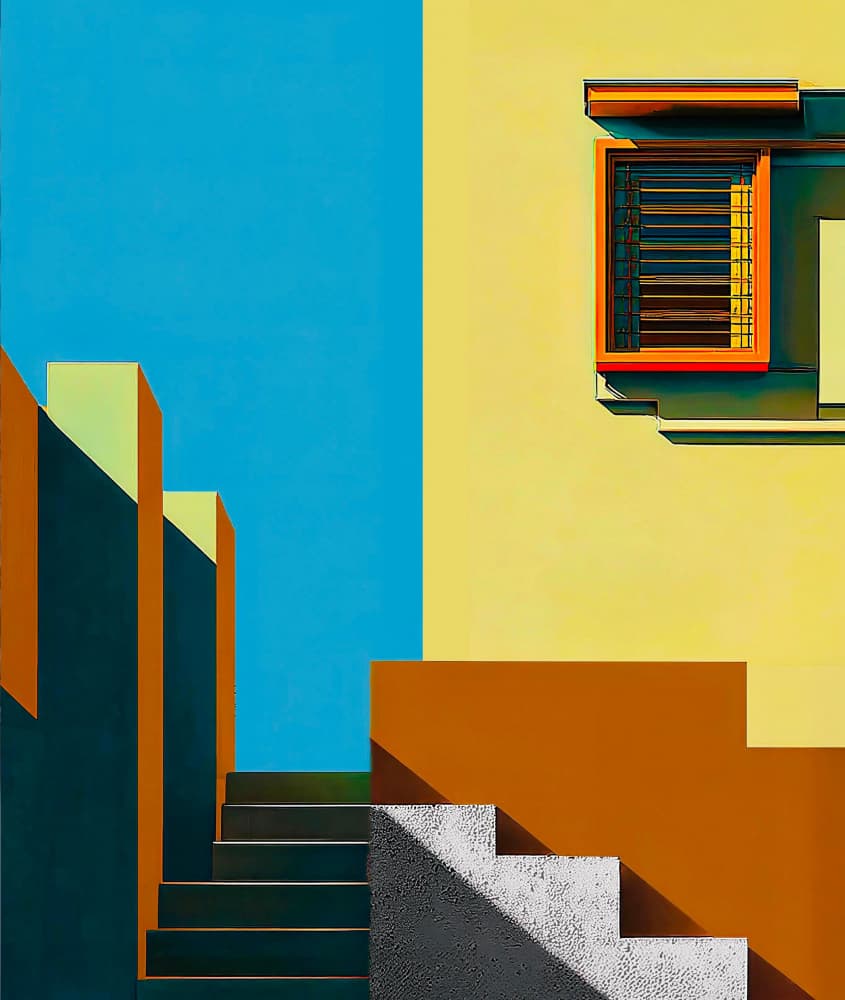 Architectural Stairs and Window by Arnon Orbach — canvas wall art
