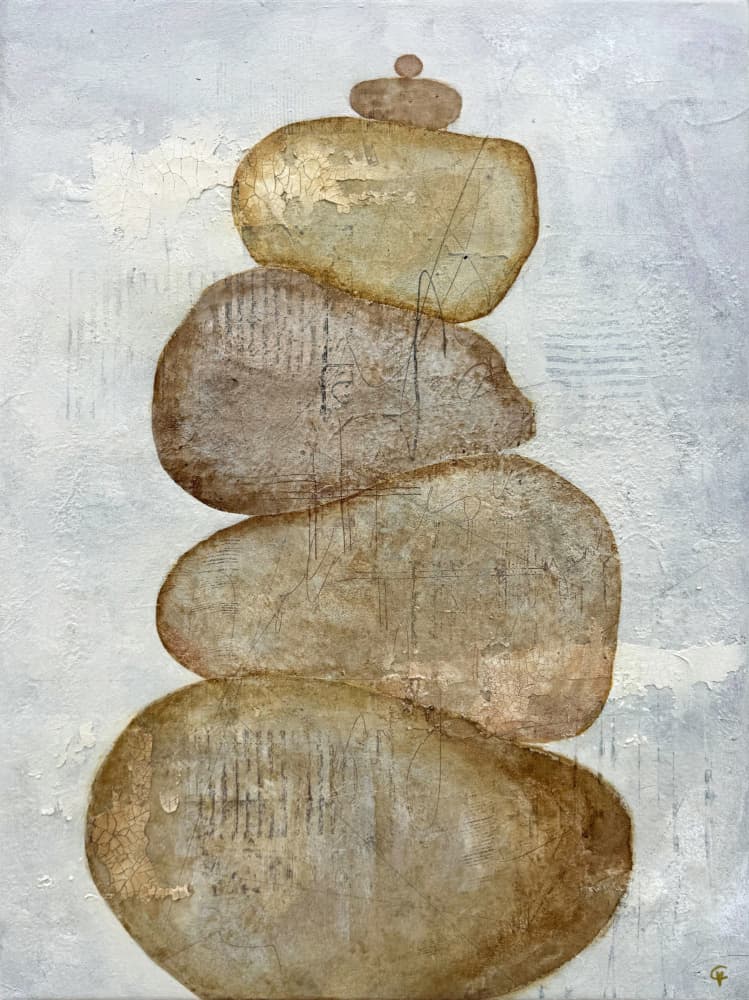 Stacked Zen Stones by Carolina Gårdheim — canvas wall art