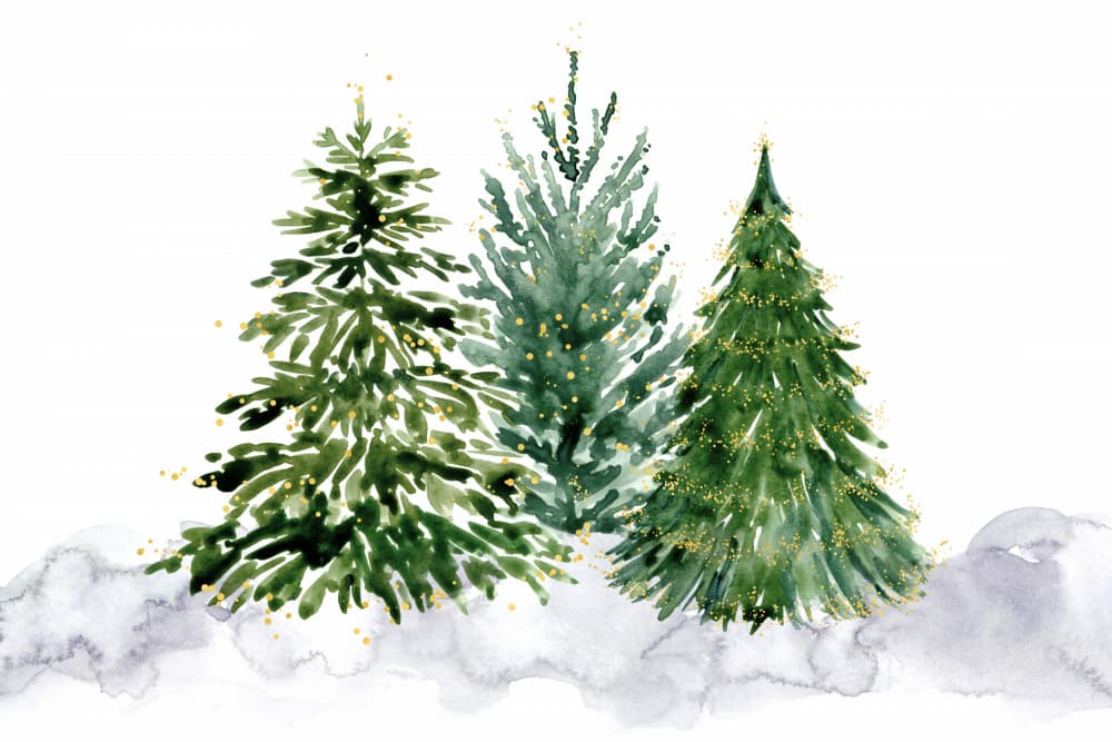 Golden Winter Forest by Rosana Laiz Blursbyai — canvas wall art