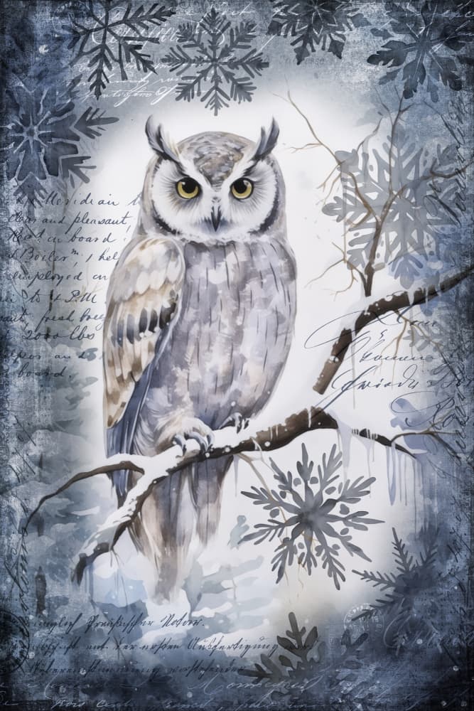 Moonlit Winter Owl by Andrea Haase — canvas wall art